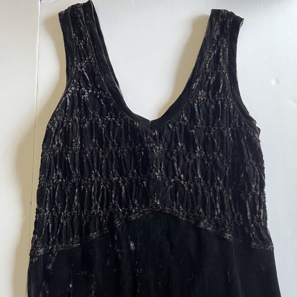 VTG 90s Beth Schaeffer Chocolate Brown Crushed Velvet Maxi Dress Size S - Picture 8 of 9